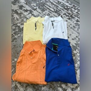 Nautica Men’s Polo Bundle — Blue, Orange, Yellow, White
